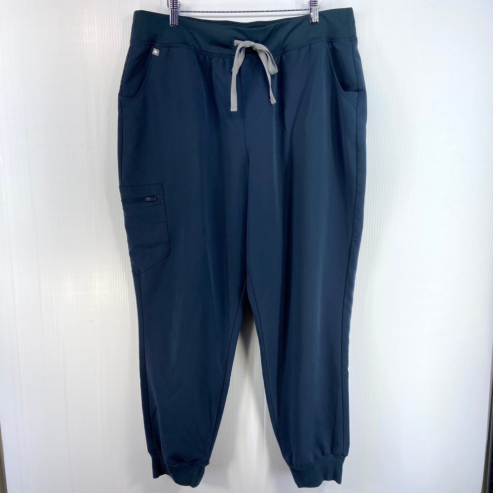Figs Zamora High Waisted Jogger Scrub Pants Dusky Gray Blue Womens‎ XXL